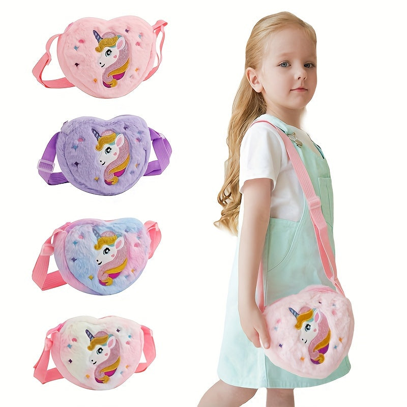 Unicorn Heart Plush Crossbody Bag