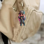 Load image into Gallery viewer, 2D Acrylic Hip Hop Girl Pendant
