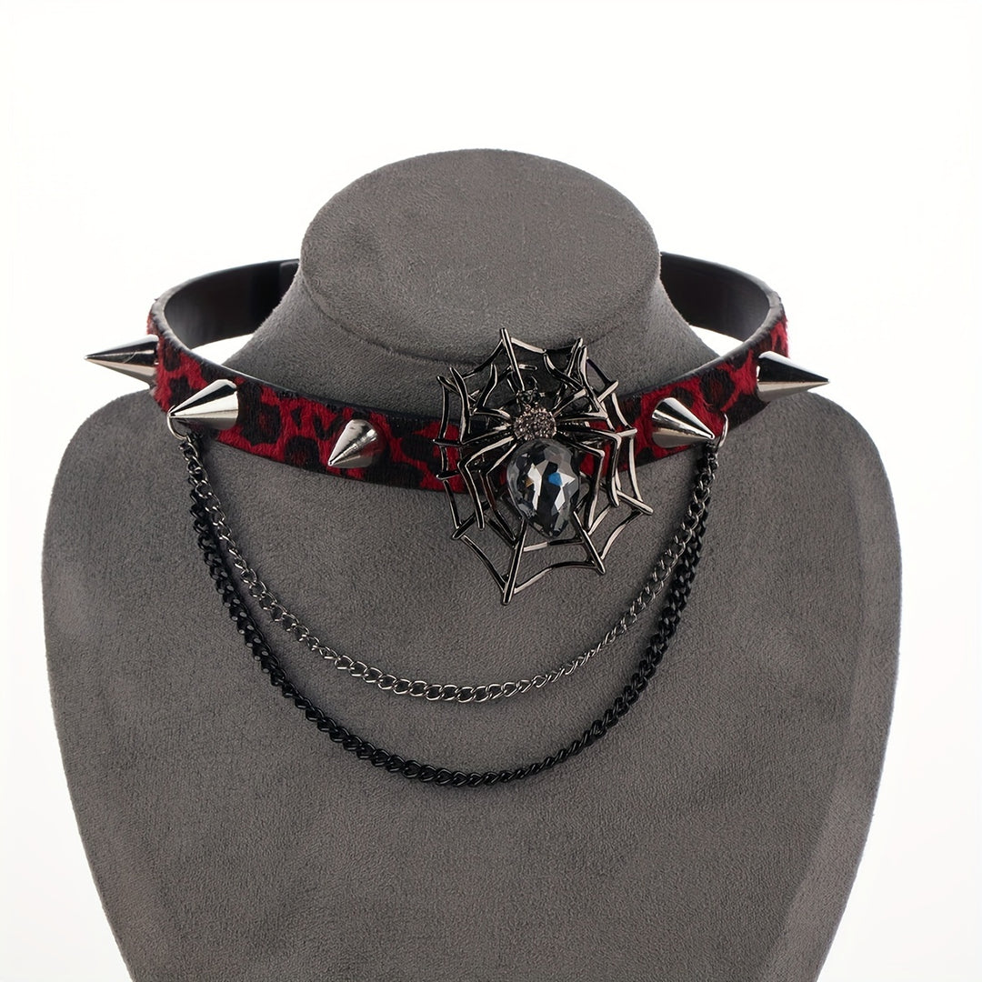 Gothic Cross Spider Chain Choker Necklace