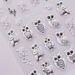 Load image into Gallery viewer, 5D Owl &amp; Snowflake Nail Art Stickers (2 Sheets)
