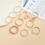 Load image into Gallery viewer, 10-Piece Rhinestone Adjustable Ring Set
