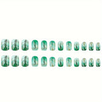 Load image into Gallery viewer, Green Gradient Leaf Press-On Nails
