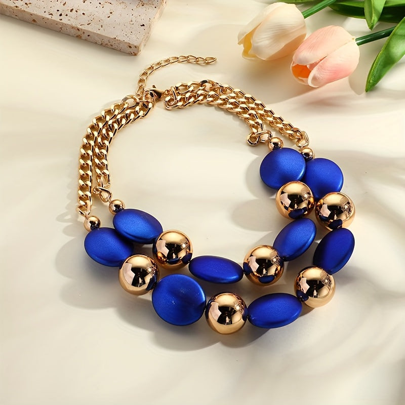 Elegant Resin Bead Statement Necklace