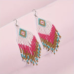 Load image into Gallery viewer, Boho Beaded Tassel Dangle Earrings
