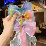 Load image into Gallery viewer, Princess Streamer Bow Hair Clips for Baby Girls
