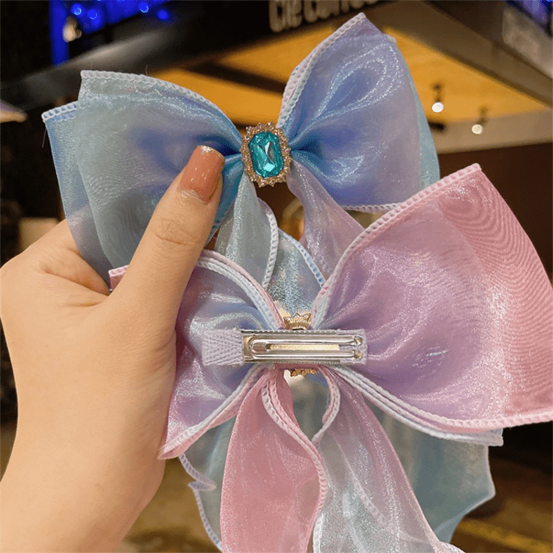 Princess Streamer Bow Hair Clips for Baby Girls