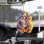 Load image into Gallery viewer, Cute Cat Couple Rearview Mirror Pendant
