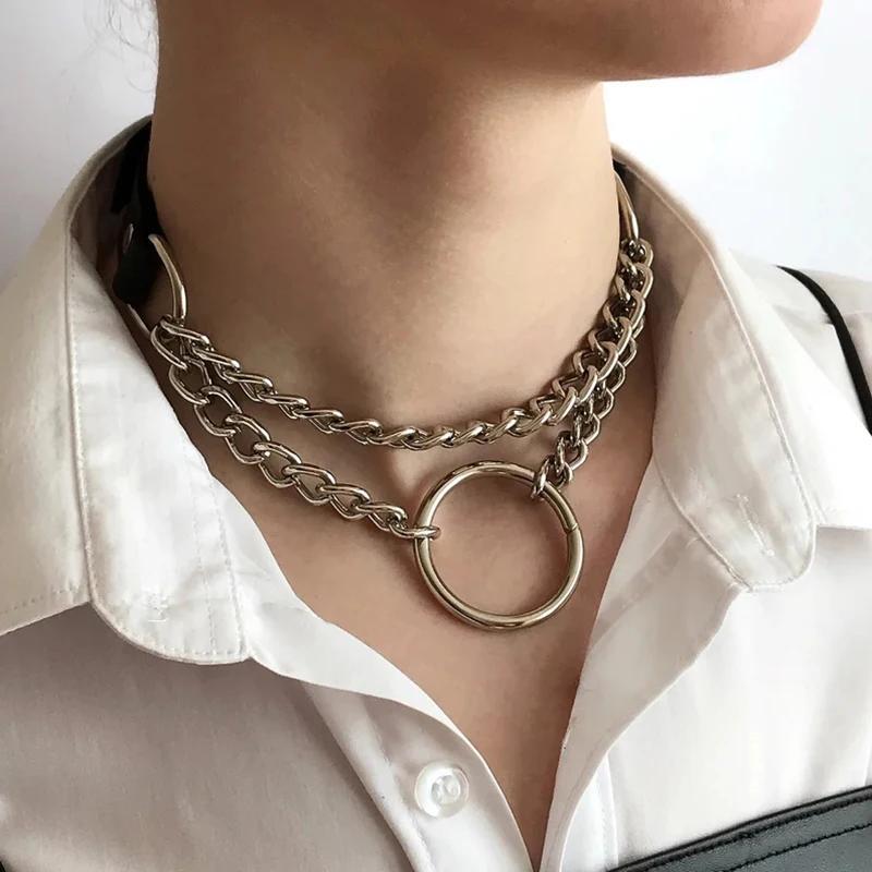 PU Leather Gothic Circle Choker