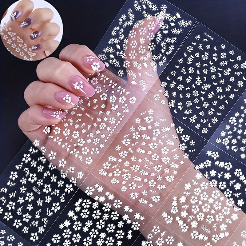 3D Floral Nail Art Stickers - 10 Sheets