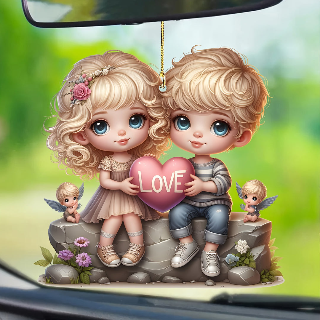 Boy & Girl Love Car Mirror Charm