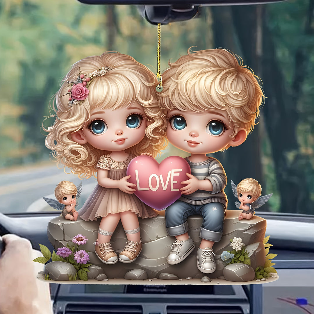 Boy & Girl Love Car Mirror Charm