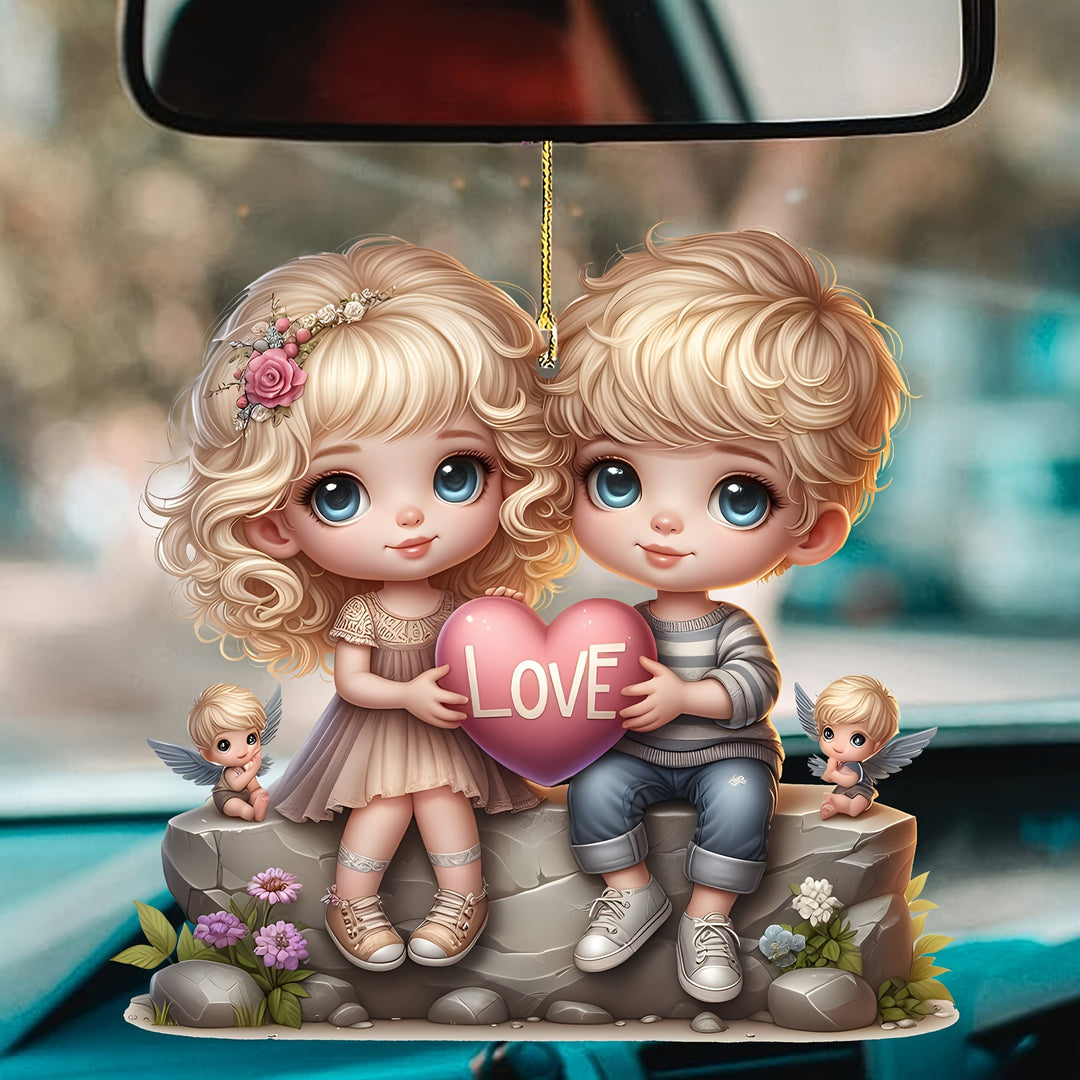 Boy & Girl Love Car Mirror Charm