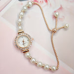 Load image into Gallery viewer, Elegant Pearl &amp; Rhinestone Women&#39;s Watch
