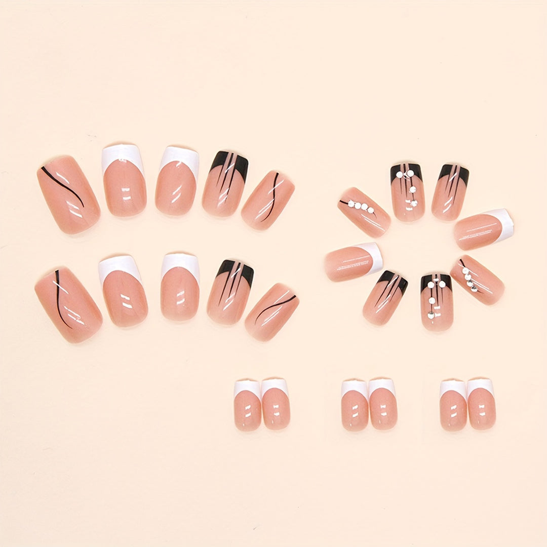 Glossy Nude French Tip Nails