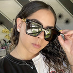 Load image into Gallery viewer, Bold Square Frame Chain-Design Sunglasses
