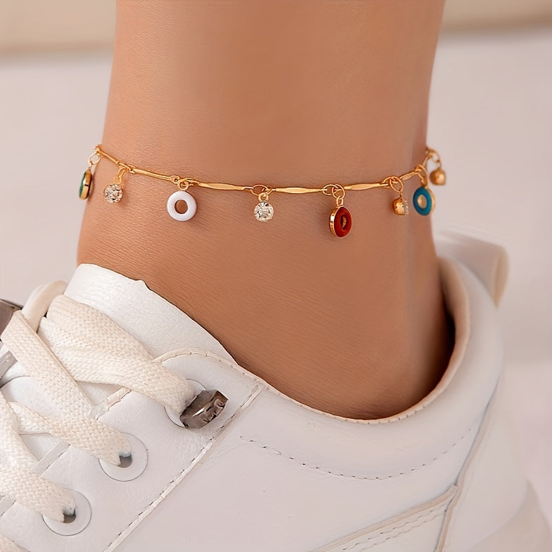 Colorful Beads Tassel Anklet