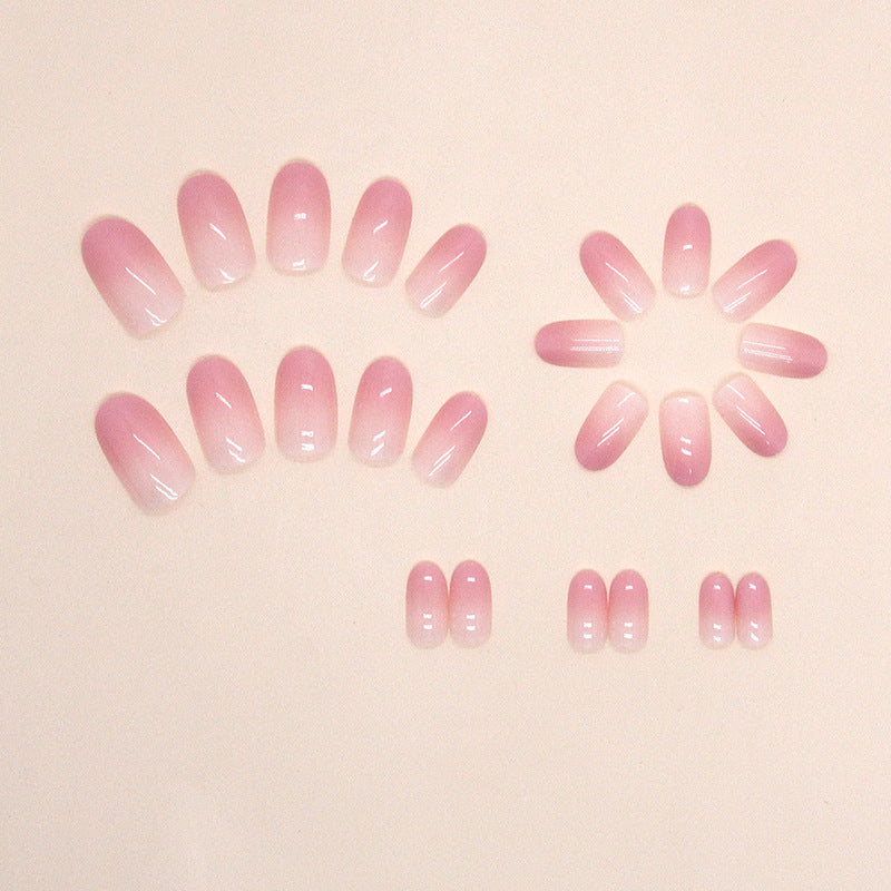 Gradient Pure Desire Oval Fake Nails