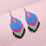 Load image into Gallery viewer, Boho Beaded Tassel Dangle Earrings
