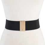 Load image into Gallery viewer, Elastic Wide Belt with Gold Buckle
