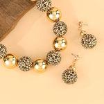 Load image into Gallery viewer, Leopard Print Bead Necklace Set
