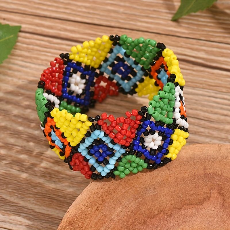 Colorful Geometric Beaded Bracelet