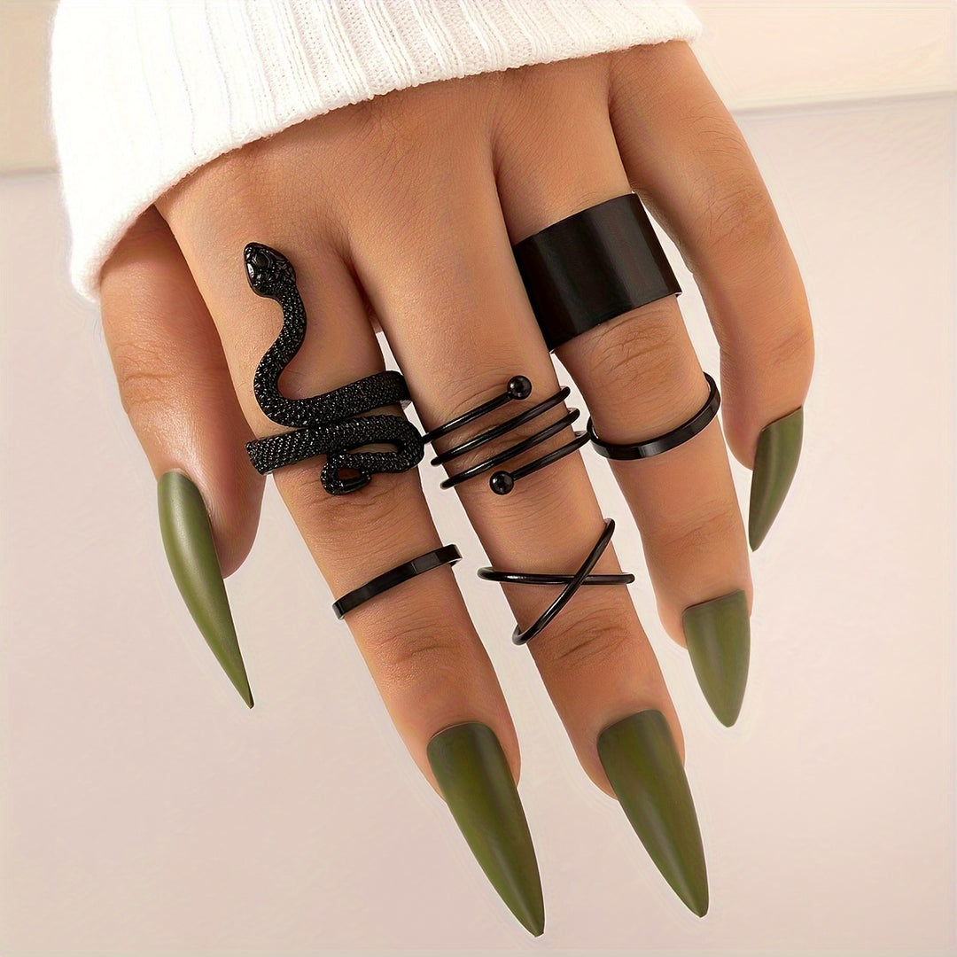 6pcs Gothic Stacking Rings Set