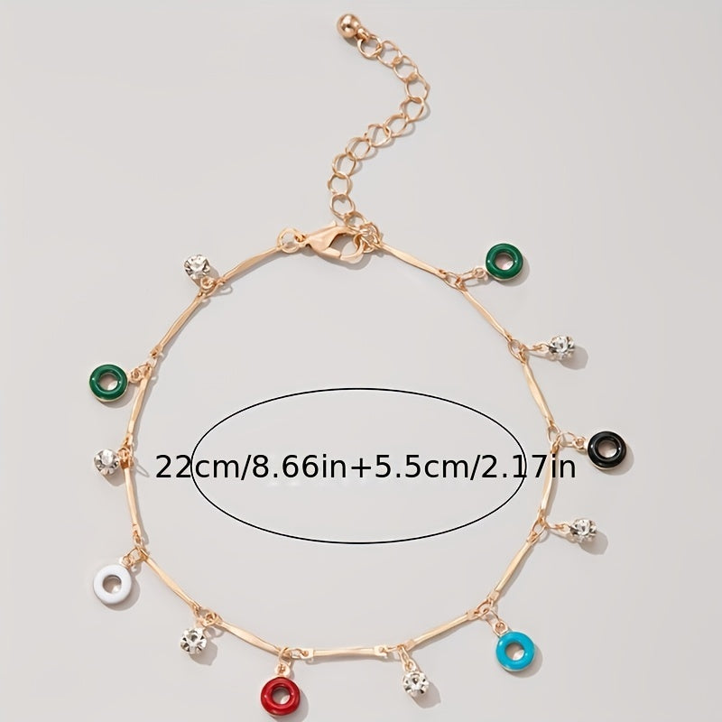 Colorful Beads Tassel Anklet