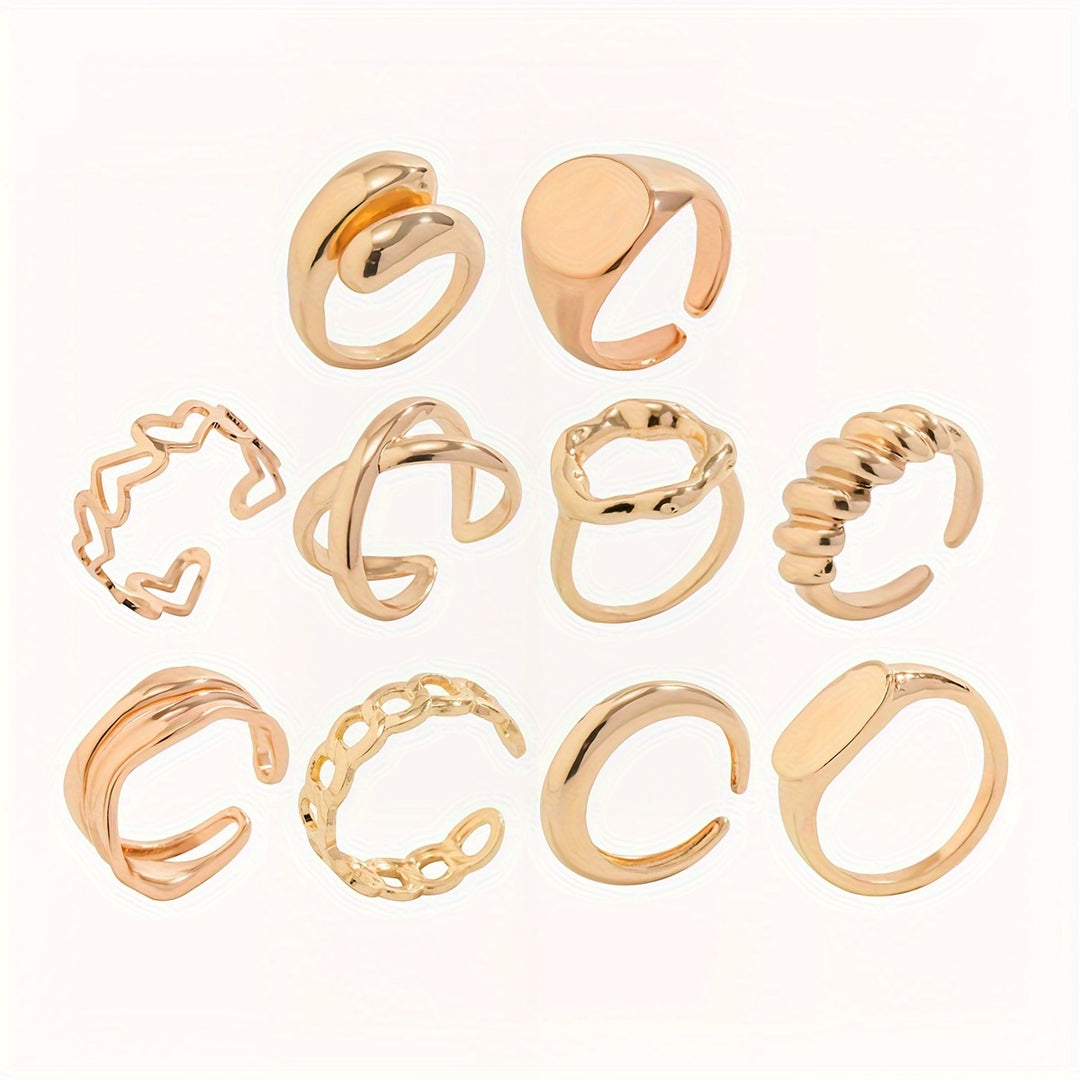 Hip Hop Stacking Rings (10pcs)