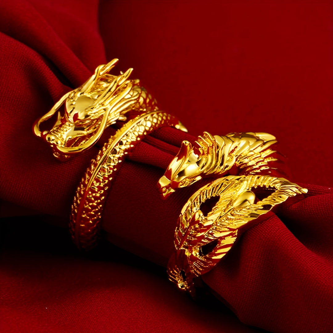 Golden Dragon & Phoenix Ring