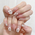 Load image into Gallery viewer, Camellia Glitter Coffin Nails
