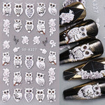 Load image into Gallery viewer, 5D Owl &amp; Snowflake Nail Art Stickers (2 Sheets)
