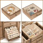 Load image into Gallery viewer, Rustic Wooden Jewelry Organizer Box with Mirror
