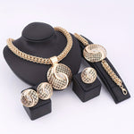 Load image into Gallery viewer, Golden Rhinestone Jewelry Set
