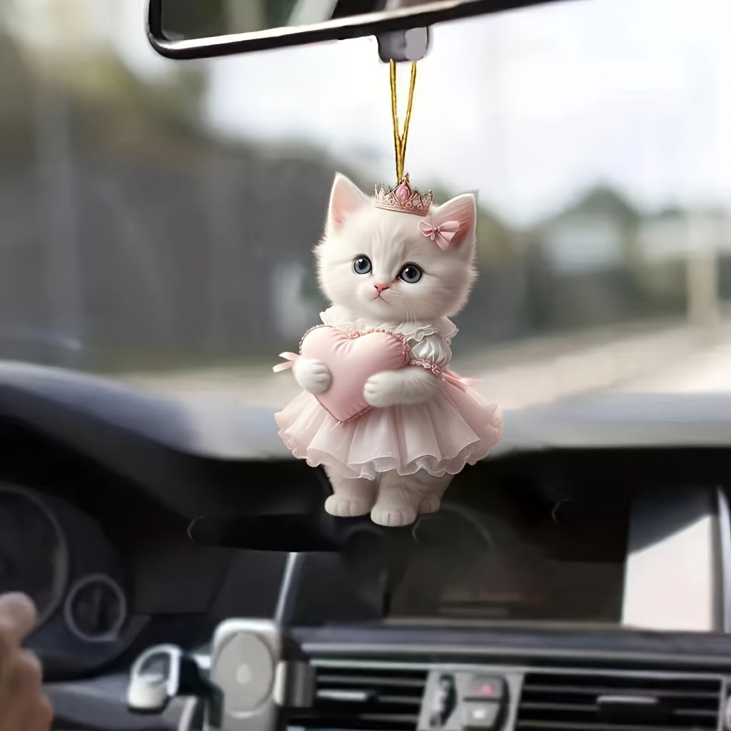 Princess Cat Heart Car Pendant