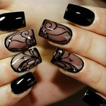 Load image into Gallery viewer, Dark Ins Style Black Vine Nail Wraps or Nail Stickers
