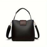 Load image into Gallery viewer, Elegant Solid Faux Leather Bucket Bag
