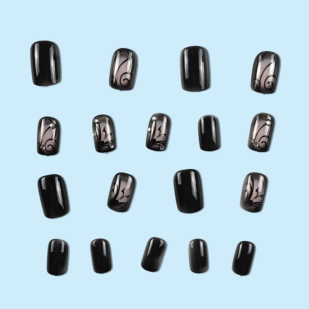 Dark Ins Style Black Vine Nail Wraps or Nail Stickers