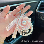 Load image into Gallery viewer, Handmade Pearl Camellia Keychain and Bag Charm
