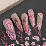 Load image into Gallery viewer, White Flower 5D Nail Art Stickers
