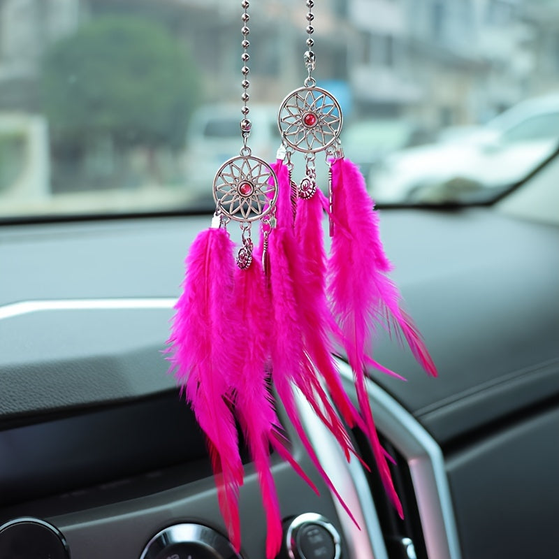 Feather Dream Catcher Car Charm