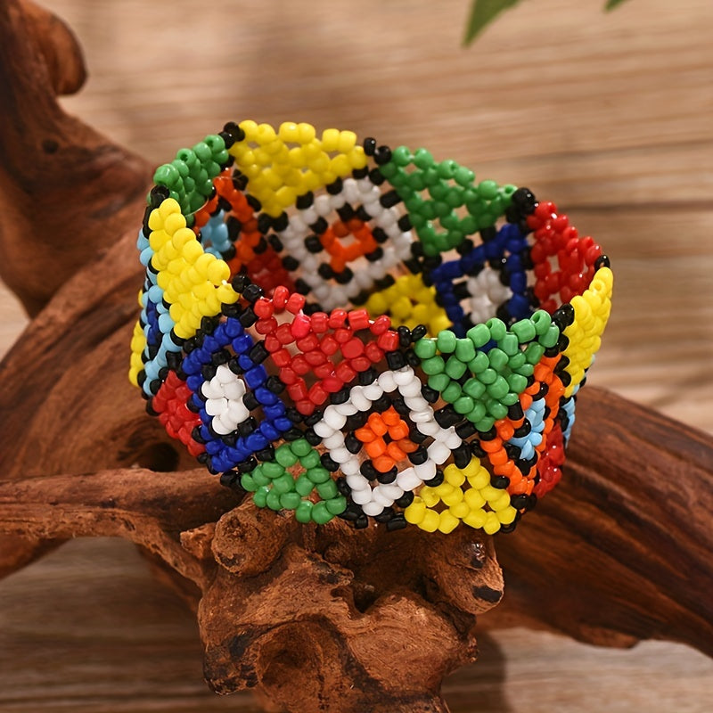 Colorful Geometric Beaded Bracelet