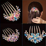 Load image into Gallery viewer, Rhinestone Flower Hair Comb Clip
