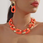 Load image into Gallery viewer, Chunky Chain Punk Jewelry Set - Necklace &amp; Earrings
