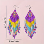 Load image into Gallery viewer, Boho Beaded Tassel Dangle Earrings
