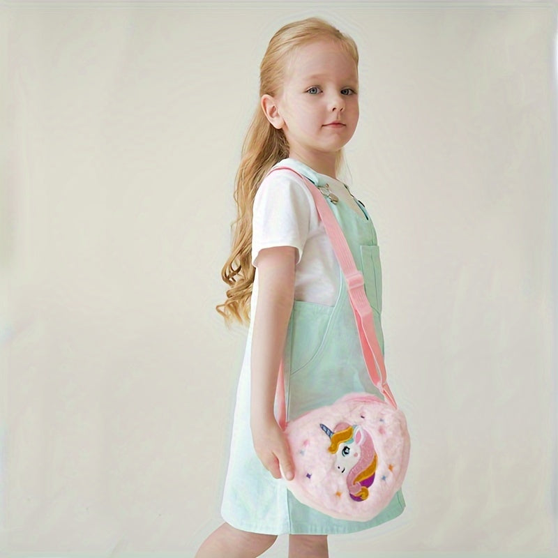 Unicorn Heart Plush Crossbody Bag