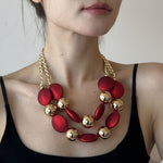 Load image into Gallery viewer, Elegant Resin Bead Statement Necklace
