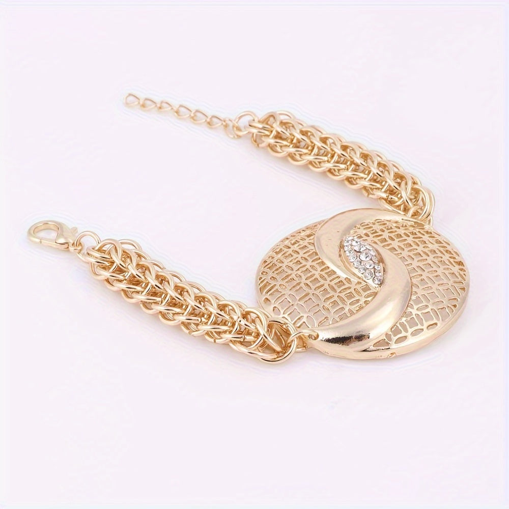 Golden Rhinestone Jewelry Set