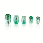 Load image into Gallery viewer, Green Gradient Leaf Press-On Nails
