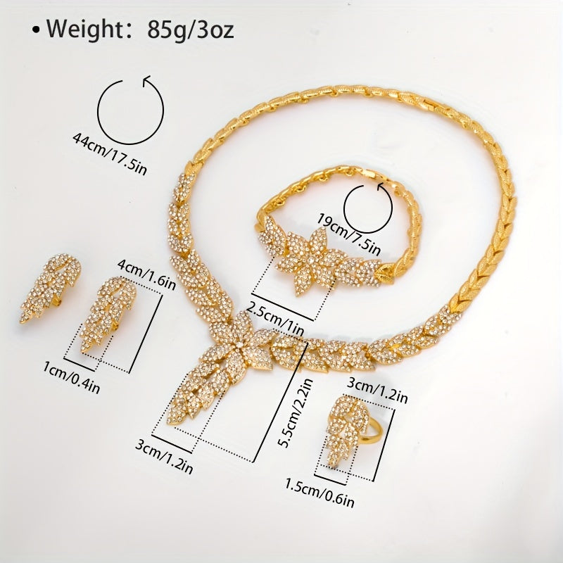 Elegant Gold-Plated Zircon Jewelry Set