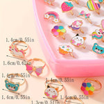 Load image into Gallery viewer, Princess-Themed Adjustable Cartoon Rings Set for Kids (36 Pieces)
